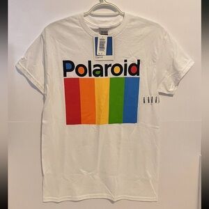 Polaroid T-Shirt White Small Colorful Tee Photography Film Rainbow